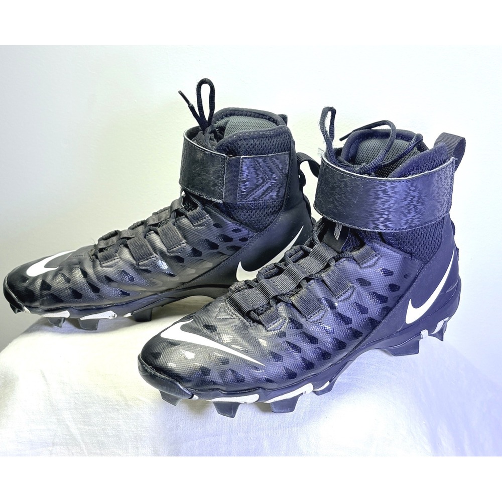 Nike Force Savage Shark 2 Black White Football Cleats BV0151-001 Mens Size 9